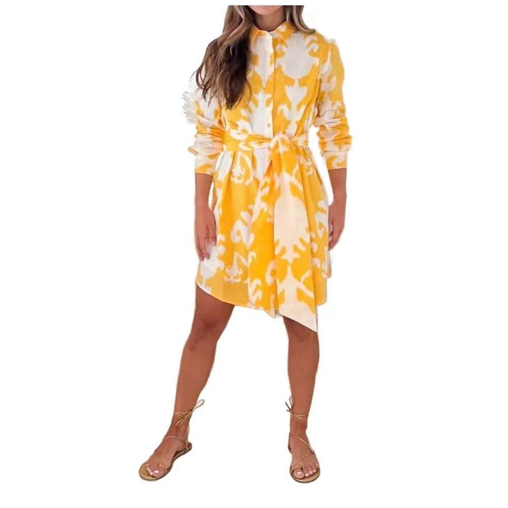 NEW FITZROY & WILLA russell mini dress in sunshine big ikat
